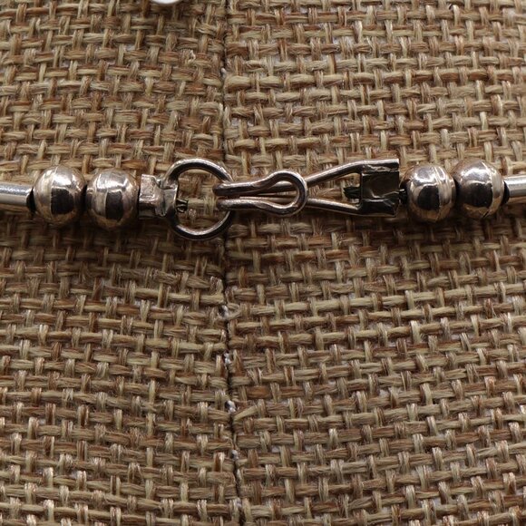 Vintage Native American Modernist Silver Bib Necklace Carlos Diaz Style 17" - Picture 10 of 13